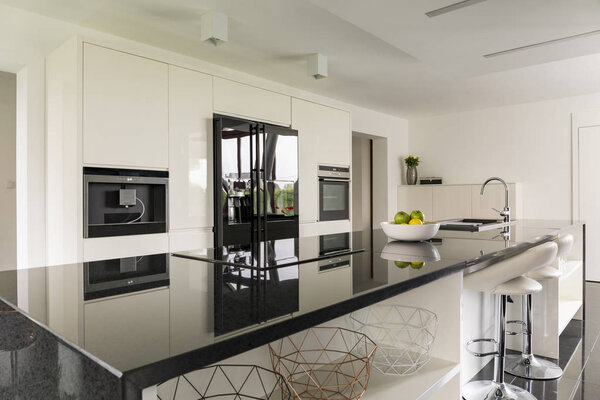 Kitchen island in luxurious interior