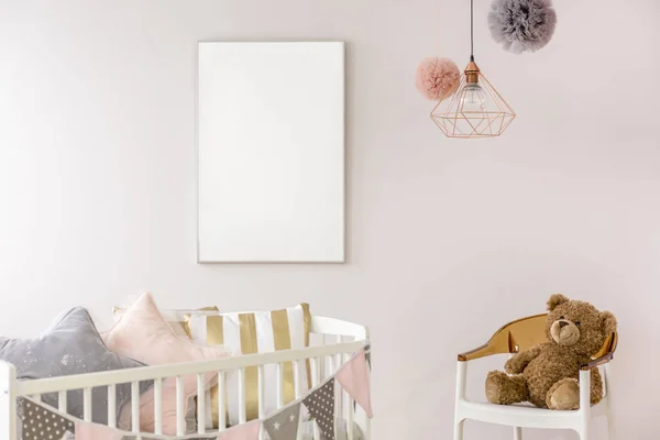Newborn bedroom with white crib — Stock Photo, Image