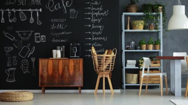 Functional kitchen space with cabinet — Stock Video