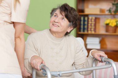 Woman with a walker