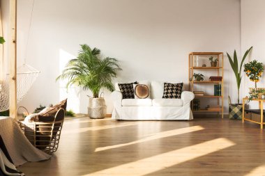 Hamak ile açık bir plan daire