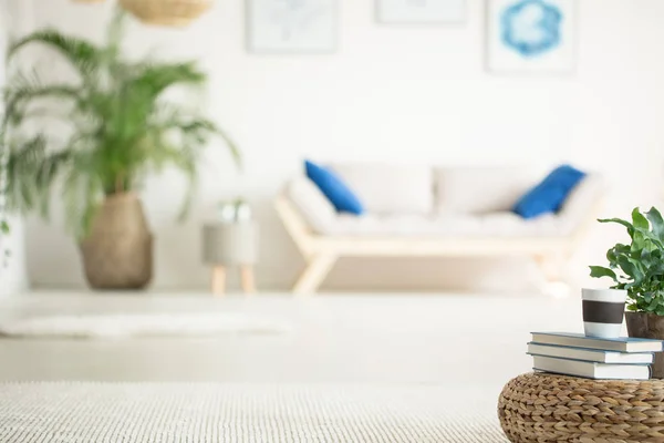 Apartamento elegante, branco com sofá — Fotografia de Stock
