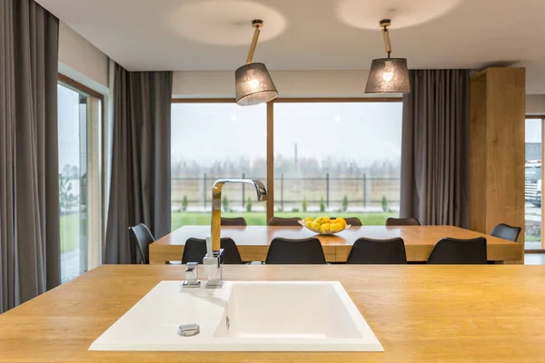 Sink and kitchen counter — Stock Photo, Image