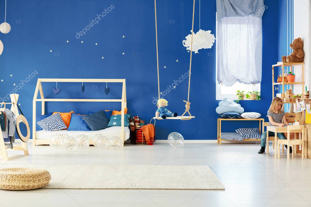 Functional child room with swing