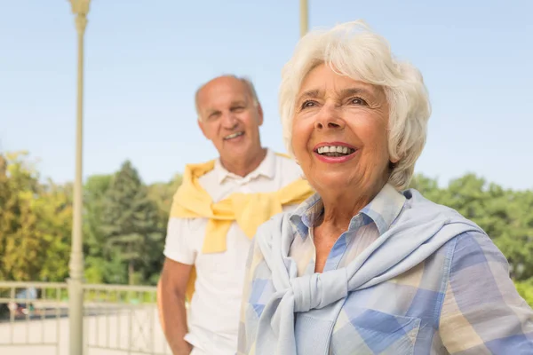 Pretty older woman with husband — Stock Photo, Image