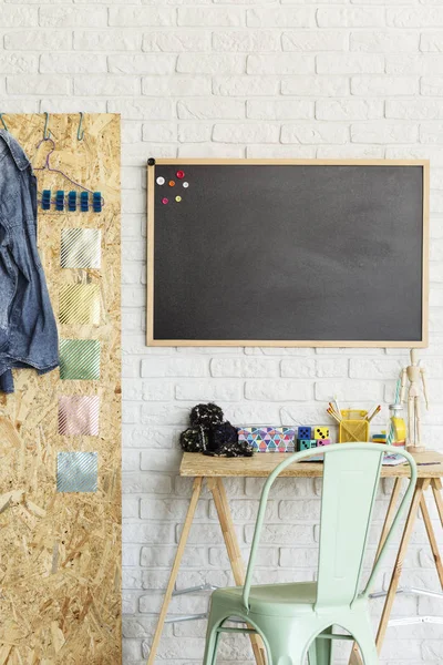 Interior with blackboard and desk — Stock Photo, Image