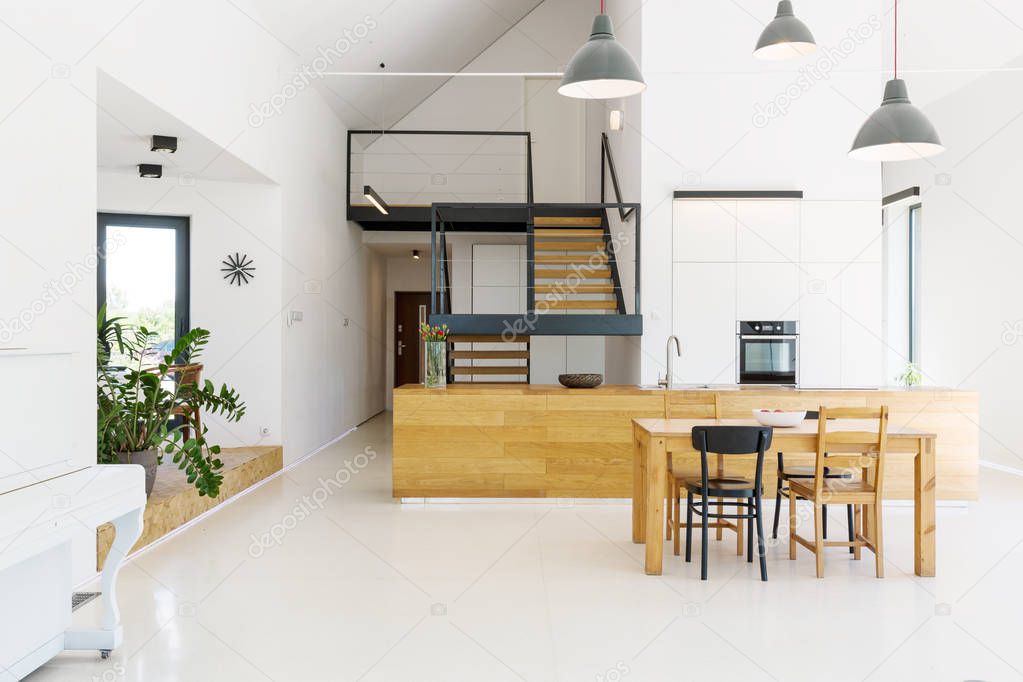 Open kitchen in modern house