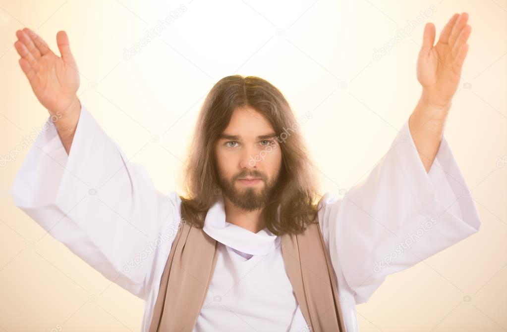 Christ on light background