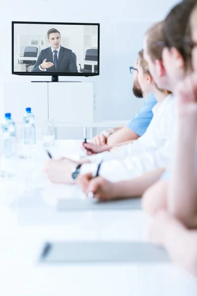 Video conference in company — Stock Photo, Image