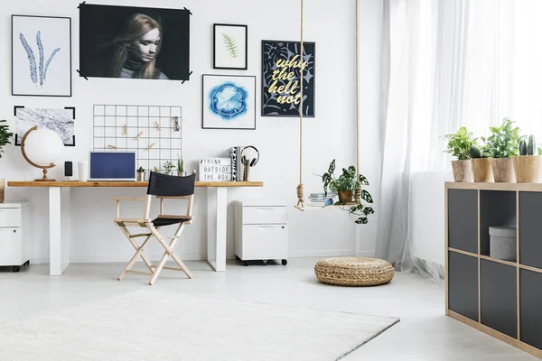 Home office with big window — Stock Photo, Image