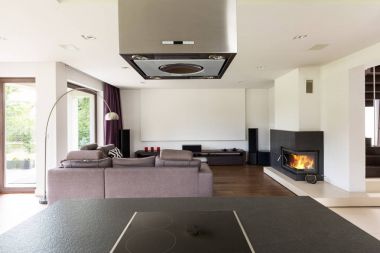 şömineli oturma odası