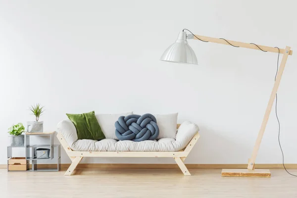 Wooden stylish sofa — Stock Photo, Image