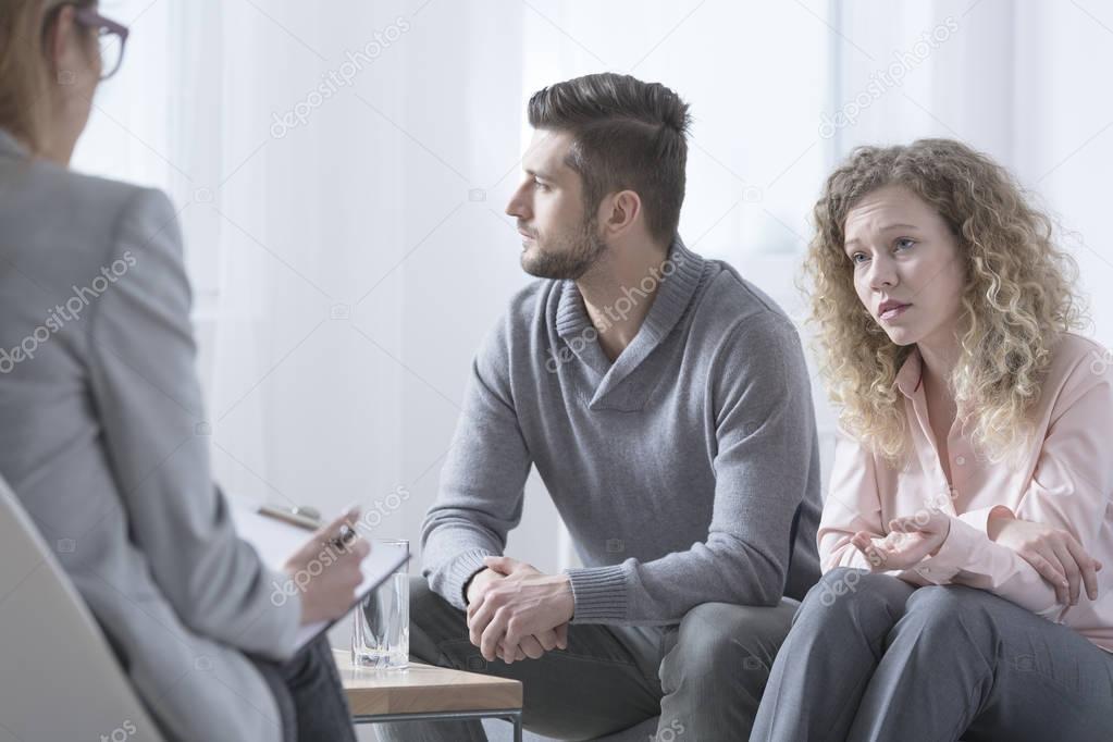 Couple on therapy session