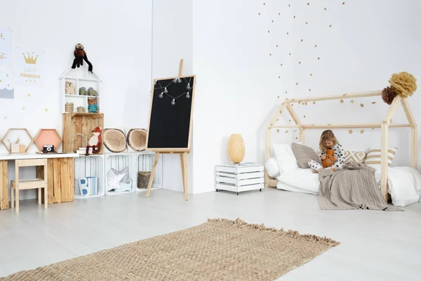 Girl's room with handmade furniture — Stock Photo, Image