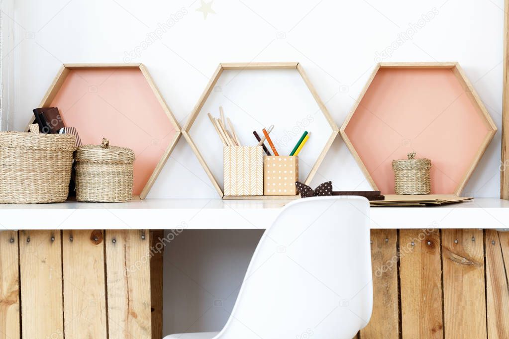 Modern wooden DIY desk 