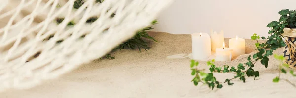 砂とキャンドル — ストック写真