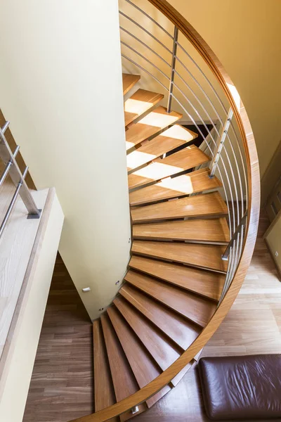 Wooden spiral staircase — Stock Photo, Image