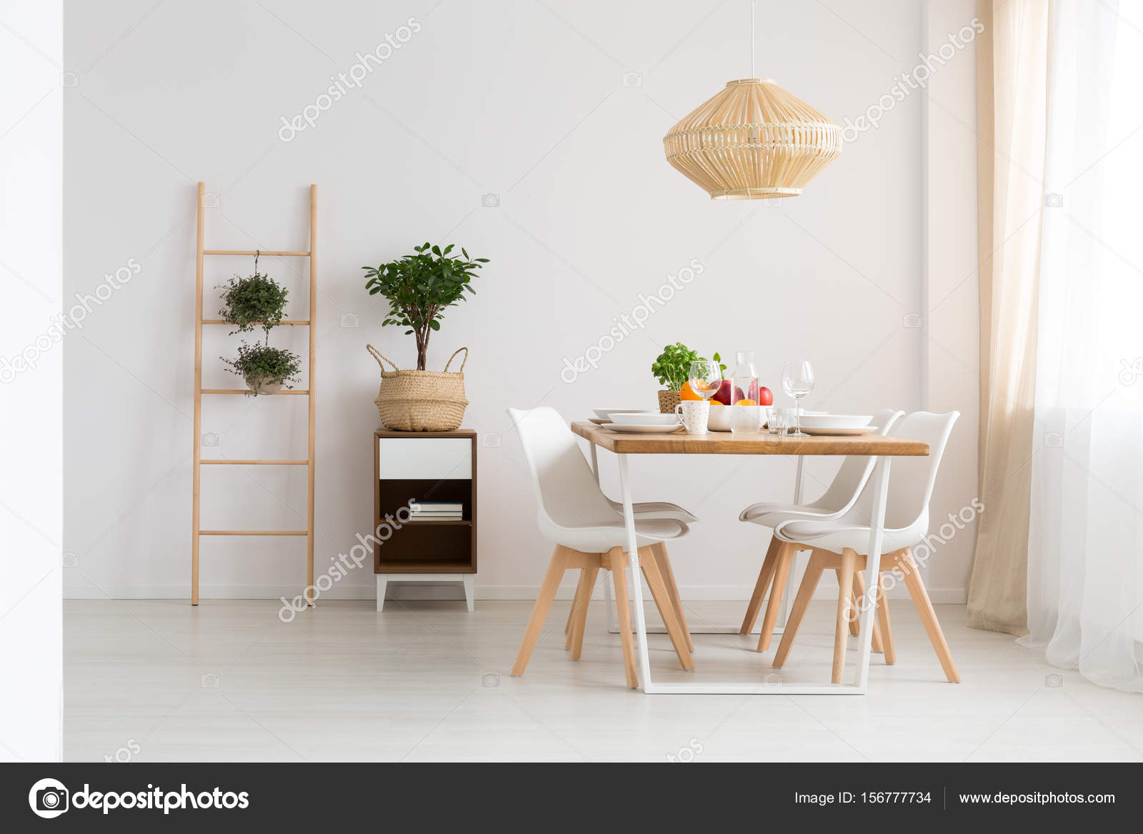 Bright Minimal Dining Room Stock Photo Photographee Eu 156777734 Bright Minimal Dining Room In Slow Life Trend Photo By Photographee Eu