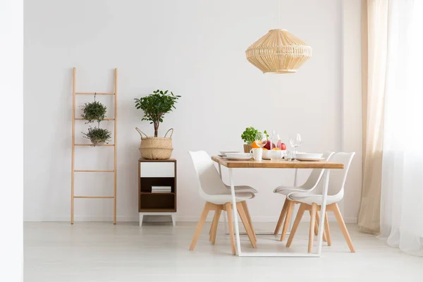 Bright minimal dining room — Stock Photo, Image