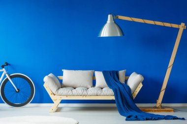 Battaniye ile dağınık kanepe