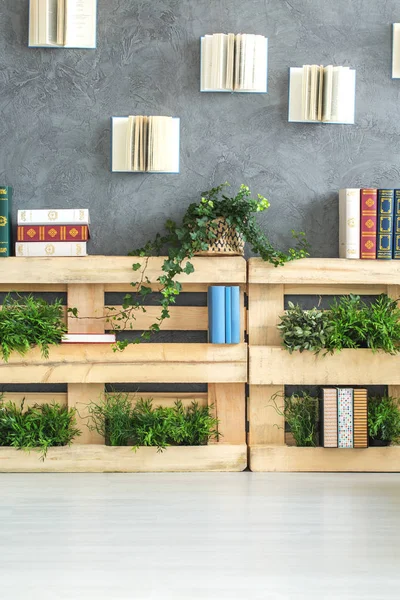 Libreria in pallet — Foto Stock