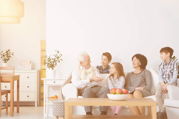 Nonni e nipoti a casa — Foto Stock