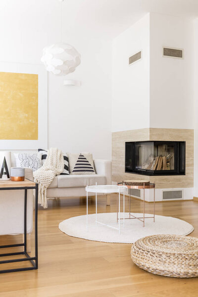 Coffee tables on carpet