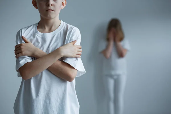 Horrible childhood of abused children — Stock Photo, Image