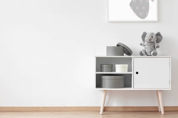 White wooden cupboard — Stock Photo, Image