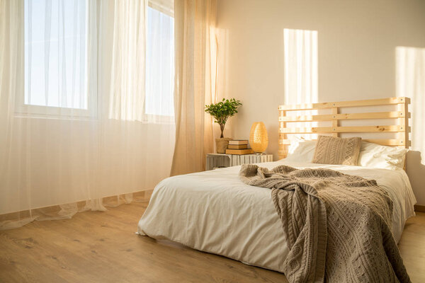 Bright hipster bedroom