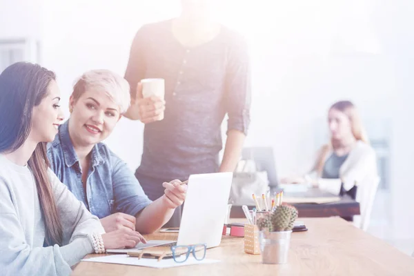 Mitarbeiter diskutieren Projekt — Stockfoto