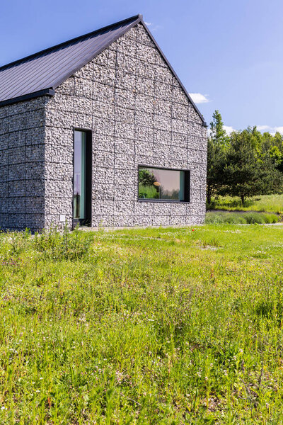 Modern house in the meadow
