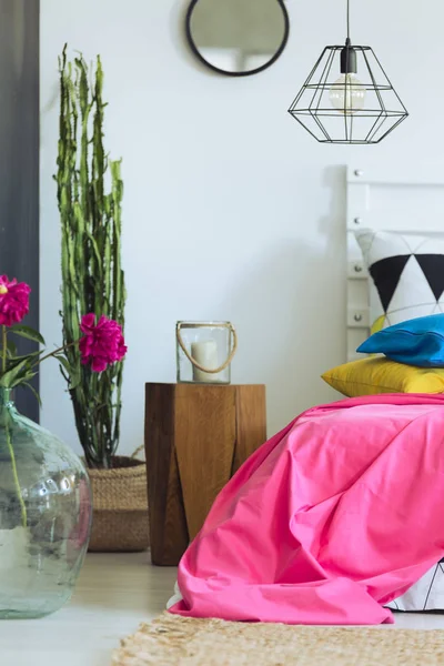 Camera da letto fresca con colori succosi — Foto Stock