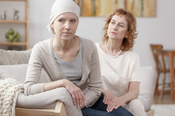 Bald woman with scarf — Stock Photo, Image