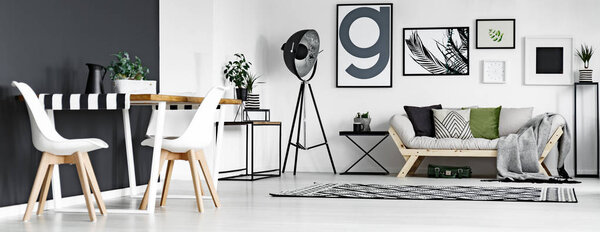 Living room with dining zone