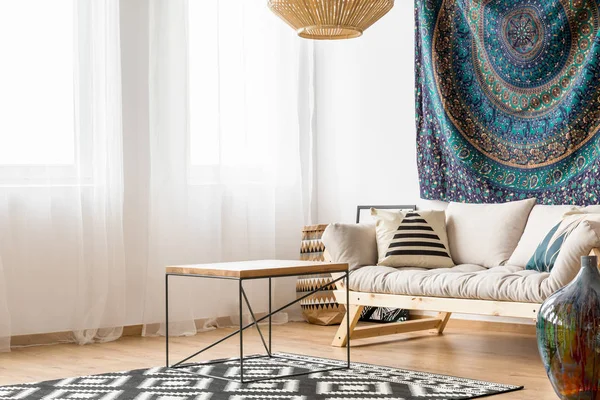 Living room in ethnic style — Stock Photo, Image