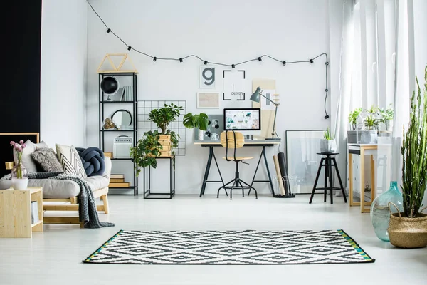 Zwart-wit tapijt — Stockfoto