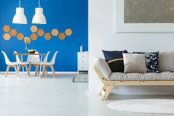 Eco blauw moderne loft appartement — Stockfoto