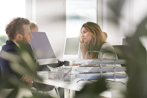 Blond woman seducing a man — Stock Photo, Image