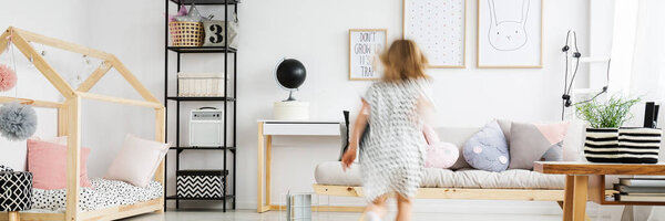 Blurred figure of girl playing