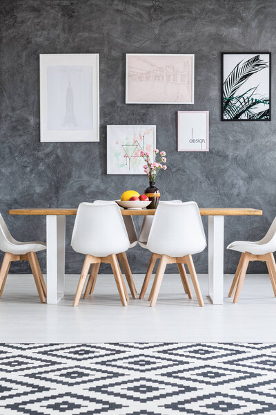 Dining room with gallery