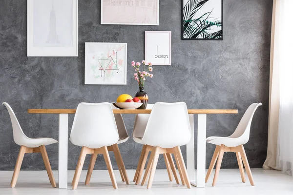 Designed loft with long table — Stock Photo, Image