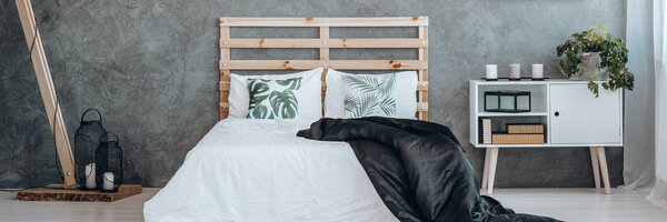 Minimalist design of bedroom interior