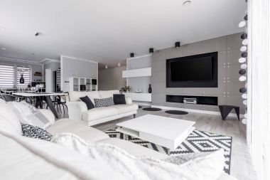 High-end loft oturma odasında