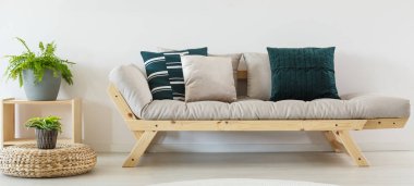 Saksıyı malzeme kabarık üzerinde bitki