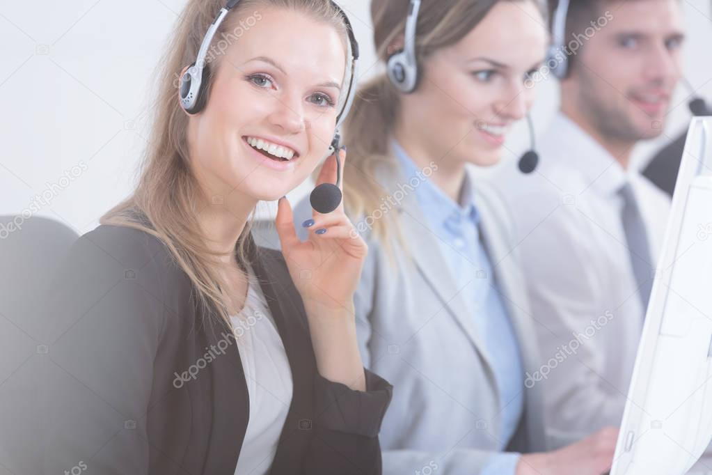 Young telemarketers working