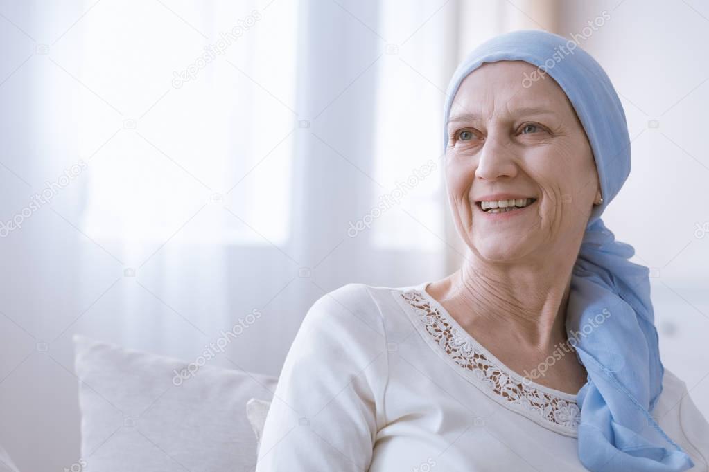 Cancer woman smiling with hope