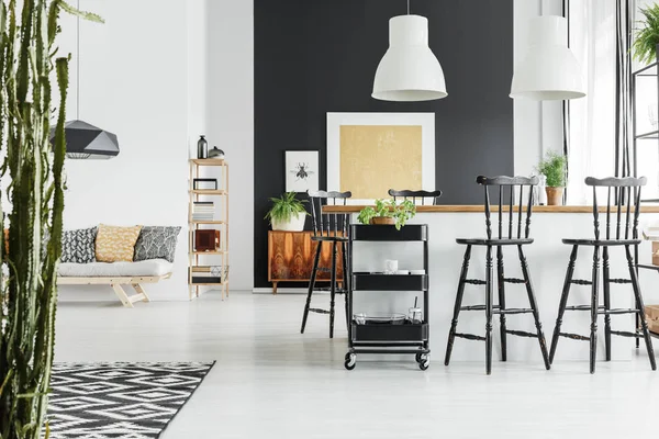 Spacious room with bar stools — Stock Photo, Image