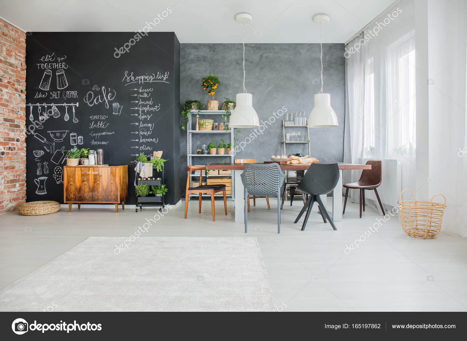 Arredamento cucina lavagna — Foto Stock © photographee.eu #165197862 Arredamento cucina lavagna — Foto Stock © photographee.eu #165197862
