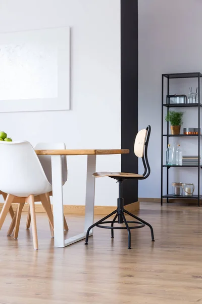 Classic wooden chair at table — Stock Photo, Image